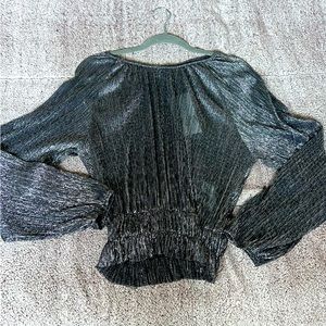 Brand new metallic sheer top